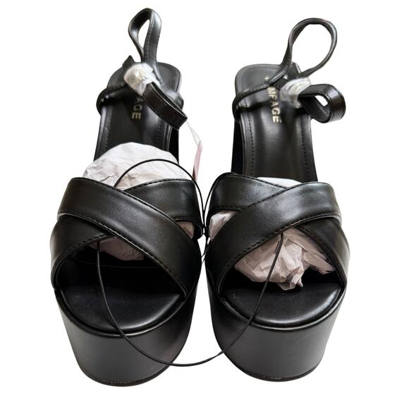 Rampage Open Toe Ankle Strap Patricia Platform Block Heel Sandals Size 8 Black - Picture 3 of 15